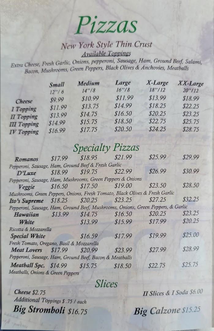 Romano's Pizza Menu image 2